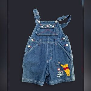 Vintage Disney Winnie the Pooh denim overalls with embroidery Size 6 , 2 Piece